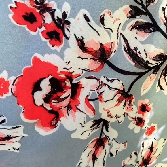 Sugar Plum Floral Kimono Silver Red Black Size Large EUC - Picture 6 of 8